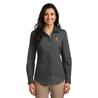 Women’s Long Sleeve Carefree Poplin Shirt – Graphite