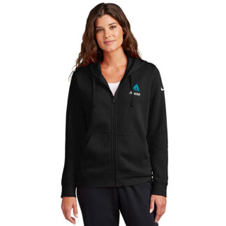 Women’s Nike Club Fleece Sleeve Swoosh Full-Zip Hoodie – Black