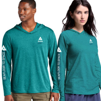 Long Sleeve Hoodie (Unisex) – Heathered Teal