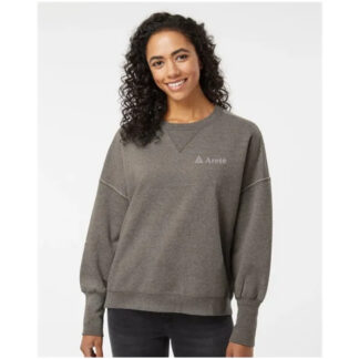 Women’s Sueded Fleece Crewneck Sweatshirt – Charcoal