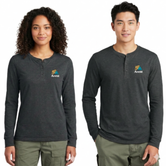 Unisex Long Sleeve Henley – Black Frost - 50th Anniversary