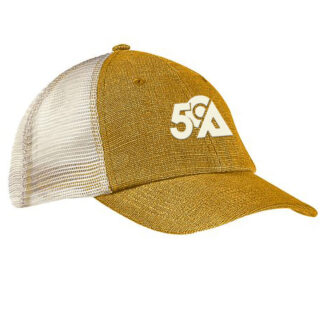 Washed Hemp Soft Mesh Trucker Cap – Old Gold/ Oyster - 50th Anniversary